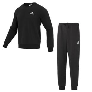 阿迪达斯加绒运动套装男士2026秋冬圆领卫衣长裤束脚运动裤两件套