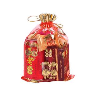 结婚用品婚庆中式喜糖袋喜糖袋子包装喜糖喜烟瓜子巧克力礼品纱袋