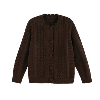 女童纯棉毛衣2025秋冬针织外套