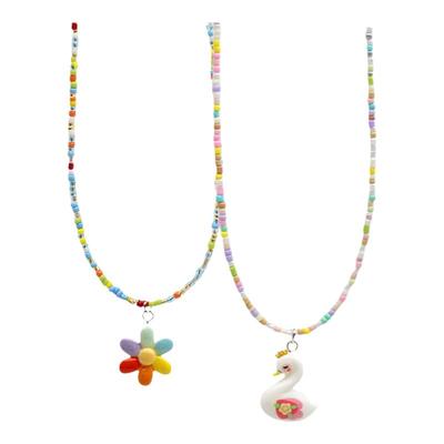 其他天鹅花朵彩虹项链