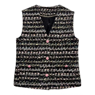 【VAZSLVE/全新奢品】捡漏时尚气质轻奢重工千鸟格小香风马甲套装