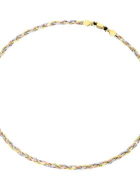 adhora意式银丝三色编织项链女轻奢闪耀颈链小众设计锁骨链送女友