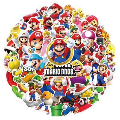 50张卡通马里奥装饰防水贴纸
