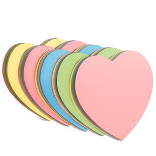 爱心便利贴小学生专用便签纸彩色异形初中生用高颜值自粘贴办公备忘记事外卖留言标签贴纸有粘性强可爱心形A2
