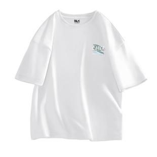班尼路S&K系列白色t恤男25夏季新款纯棉宽松大码男士短袖体恤衫A