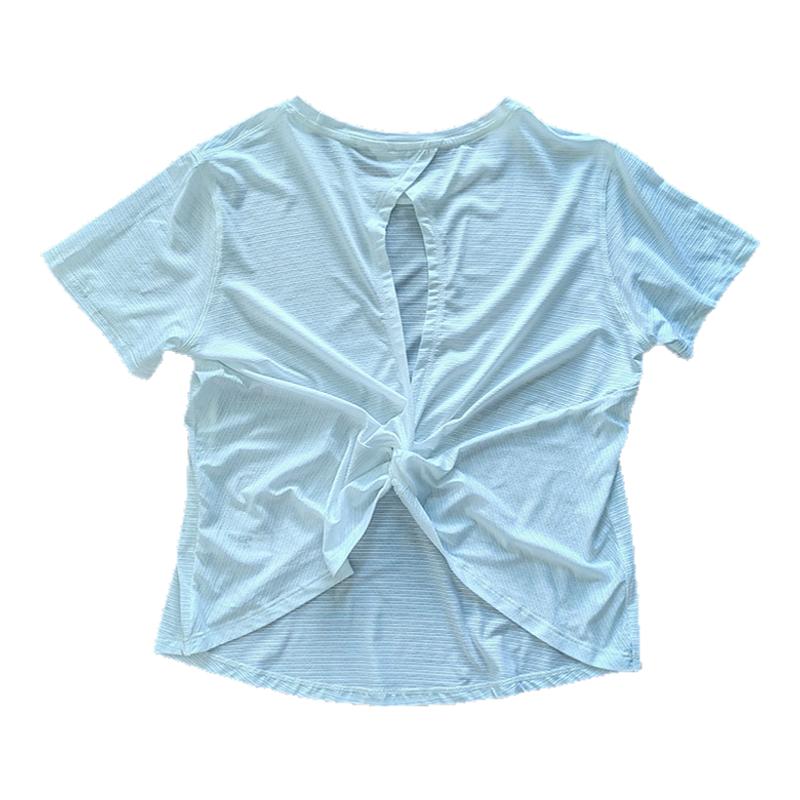 宽松短袖瑜伽服凉感透气上衣超轻健身衣缕空美背罩衫运动T恤女夏