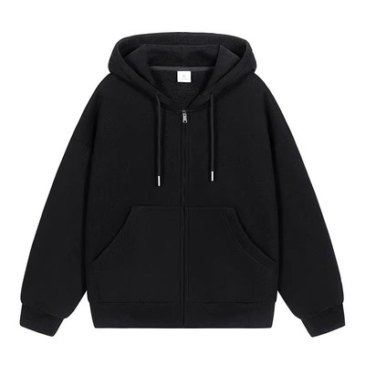 真维斯开衫卫衣男款外套秋冬款加绒加厚夹克宽松运动重磅休闲上衣