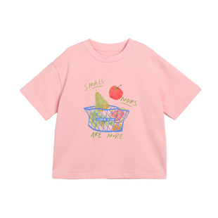 NORNOR陈大猪女童纯棉短袖t恤夏季新款宽松透气儿童好看印花上衣
