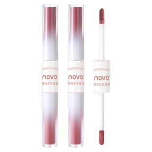 NOVO唇泥唇蜜双头唇釉水光镜面雾面哑光显白口红学生