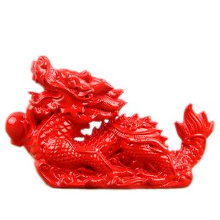 红色木雕龙摆件实木龙木质中式家居装饰品十二生肖青色木龙招财龙