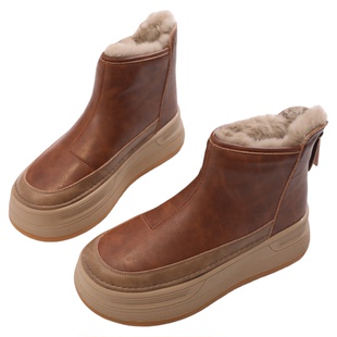 厚底新款雪地靴女冬季棉鞋保暖女鞋百搭靴子女款加绒鞋子防滑短靴