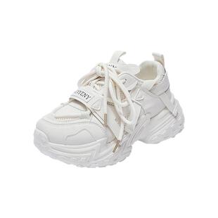 时尚老爹鞋女款鞋子2025新款春夏季透气厚底增高网面休闲运动女鞋