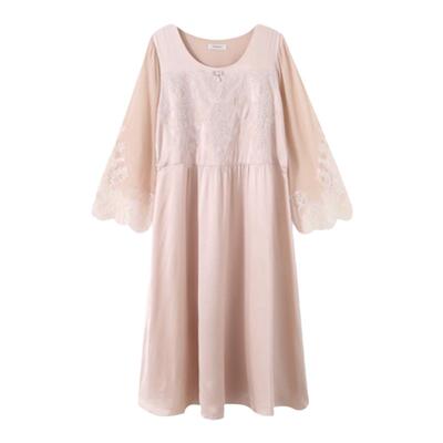 罗丝美桑蚕丝秋冬女睡裙居家服