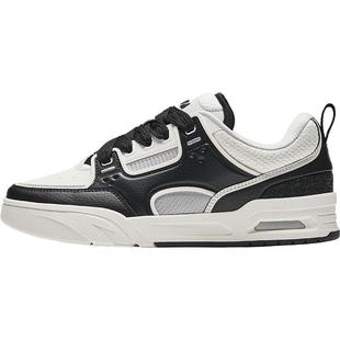 安踏骜杰丨黑白撞色拼接复古低帮板鞋男滑板鞋冬季潮流运动鞋子