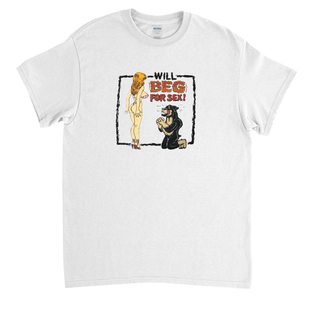 惡趣味古著感美式復古漫畫 T恤 男女款vintage厚重情趣美女与野兽