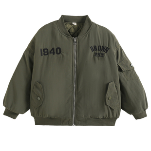 女童棉服儿童洋气刺绣加厚棒球服秋冬季外套2025新款大童夹克上衣