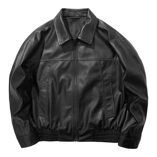 海澜之家POWER YOUNG复古pu皮夹克25秋季新时尚仿皮机车风外套男