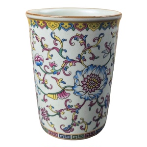 汝窑缠枝莲可乐杯陶瓷大容量茶杯