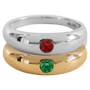 【新年礼物】TENCOO|Gemini引力双星戒指 叠戴小众戒指定制生辰石