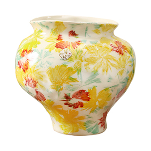 新中式异形陶瓷花盆手绘轻奢高级感北美冬青红果兰花三角梅专用盆