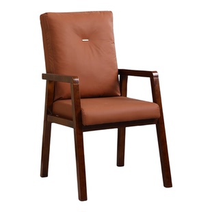 会议室椅子办公椅麻将椅舒服实木扶手靠背椅电脑椅低靠背久坐高50