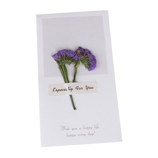 永生花干花卡片生日教师节感恩感谢贺卡节日通用花朵小卡片送信封