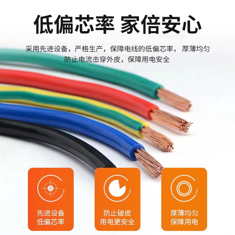 国标铜芯BVR/RV0.3 0.5 0.75 1.5 2.5 4 6平方多股软电线家用阻燃