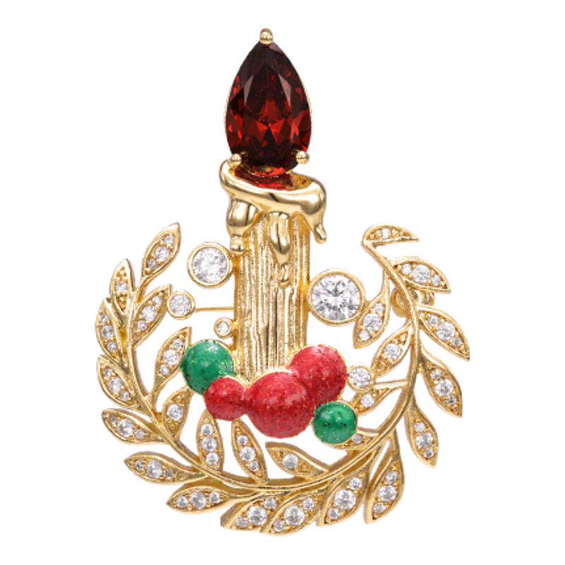 Eternelle法国永恒圣诞颂歌月桂花环胸针新款高档精致女胸花礼物