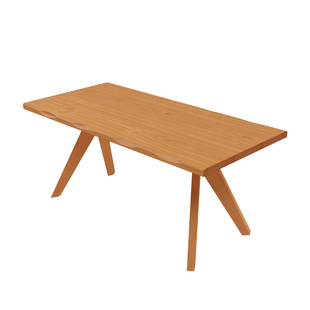 全实木餐桌家用小户型现代简约樱桃木日式长方形原木风餐桌椅组合