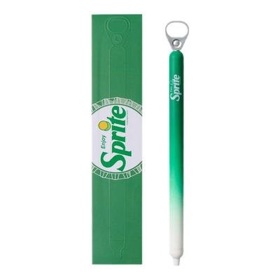 KACO雪碧联名灵悦POPUP侧按式拉环笔黑0.5高颜值按动ins风学生书写刷题顺滑办公考研高颜值