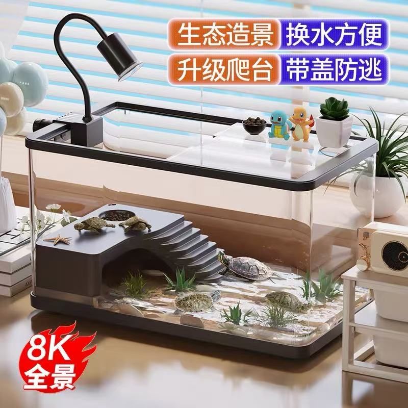 乌龟饲养缸家用小型爬台龟苗饲养盒发色盒养寄居蟹专用可视周转箱