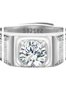 正品钻戒纯银戒指s925锆石1克拉