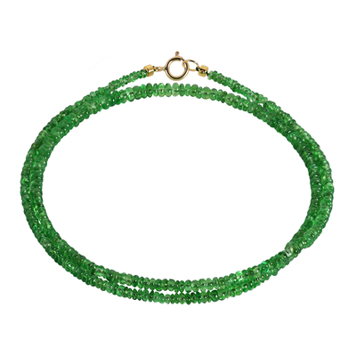 若华珠宝叙春 沙弗莱串珠项链女18K金宝石锁骨链吊坠石榴石定制