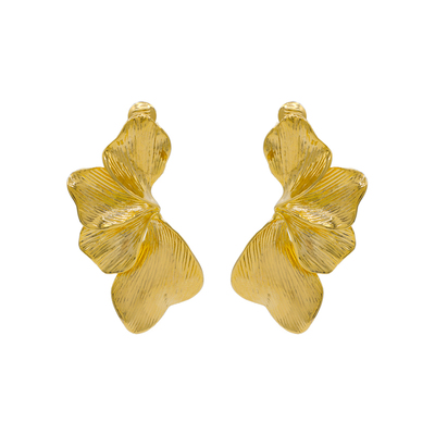 「暮光之城」金色树叶耳坠女高级感耳环耳饰蚊香盘耳夹无耳洞耳钉