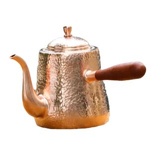 800毫升纯紫铜加厚煮茶壶手工锤纹铜壶烧水煮茶铜壶包邮