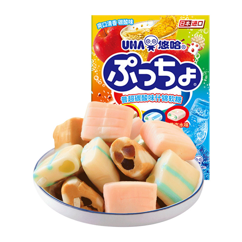 悠哈日本进口普超什锦夹心软糖