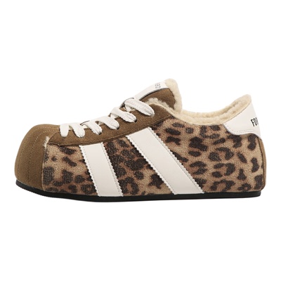 F21超火豹纹厚底德训鞋女2026新