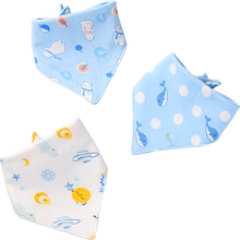 婴儿纯棉口水巾围嘴围兜3条装