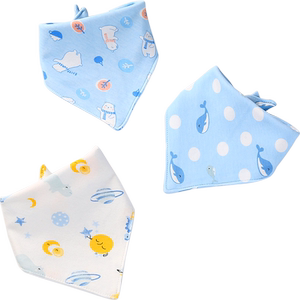 婴儿纯棉口水巾围嘴围兜3条装