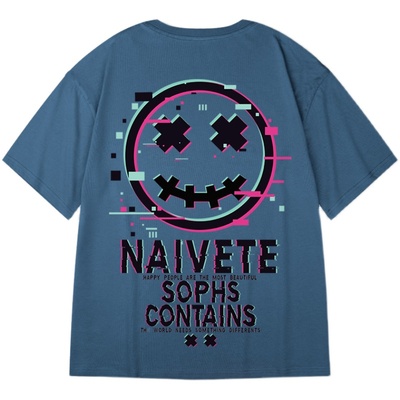 鬼脸小恶魔国潮oversize短袖纯棉