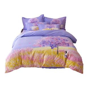 大版花全棉磨毛四件套1.2/1.5/1.8/2m床品加厚保暖纯棉简约4件套