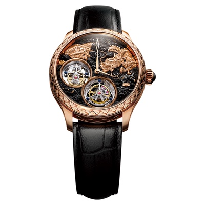 海鸥表九龙金雕图双陀飞轮手动高级机械手表男士腕表618.98.8839