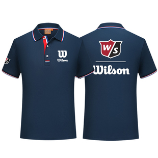 温网Wilson威尔逊团队图案球迷运动T恤定制男女网球翻领POLO短袖