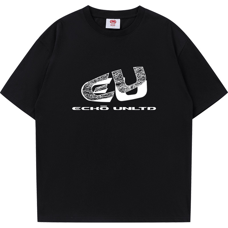 ecko红犀牛字母印花圆领短袖t恤