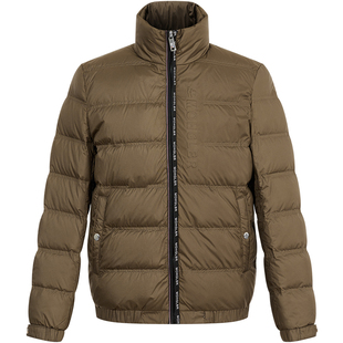 ZOUK字母压花立领羽绒服男2024新款简约高级感冬季防寒服男款外套