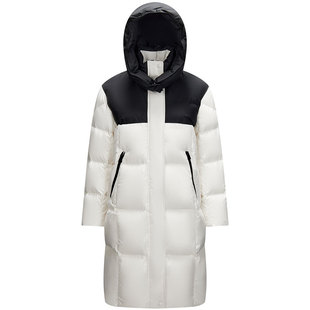 陈都灵商场同款森马羽绒服女长款防泼水2025冬季新款可拆卸帽冬装