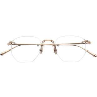 MATSUDA日本手工眼镜框男近视小脸纯钛斯文无框金丝松田眼镜M3104