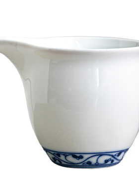 青花瓷如意公道杯白瓷分茶器
