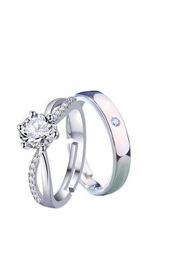 创意新款结婚情侣对戒1克拉婚戒