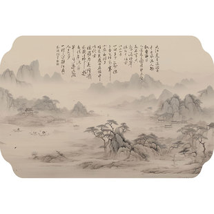 新中式禅意茶席国风桌旗硅藻泥吸水茶巾茶桌垫布茶台专用干泡杯垫